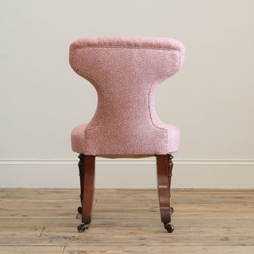 MID 19TH CENTURY SLIPPER CHAIR IN SOANE BRITAIN COTTON - ADDITIONAL PHOTO 5