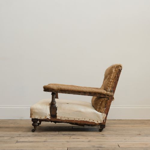 19TH CENTURY HOWARD STYLE OPEN ARMCHAIR C1860 - ADDITIONAL PHOTO 4