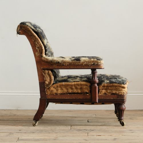 MID 19TH CENTURY OPEN ARMCHAIR BY HOLLAND AND SONS - ADDITIONAL PHOTO 2