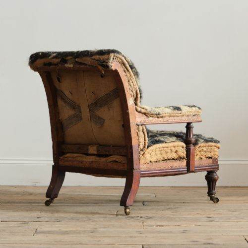 MID 19TH CENTURY OPEN ARMCHAIR BY HOLLAND AND SONS - ADDITIONAL PHOTO 3
