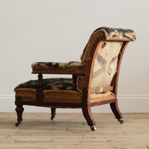 MID 19TH CENTURY OPEN ARMCHAIR BY HOLLAND AND SONS - ADDITIONAL PHOTO 5