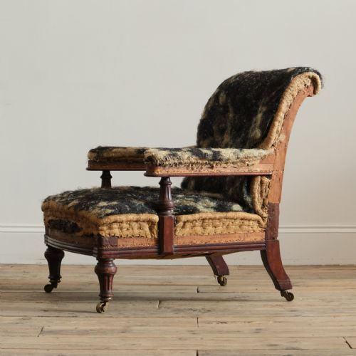 MID 19TH CENTURY OPEN ARMCHAIR BY HOLLAND AND SONS - ADDITIONAL PHOTO 6