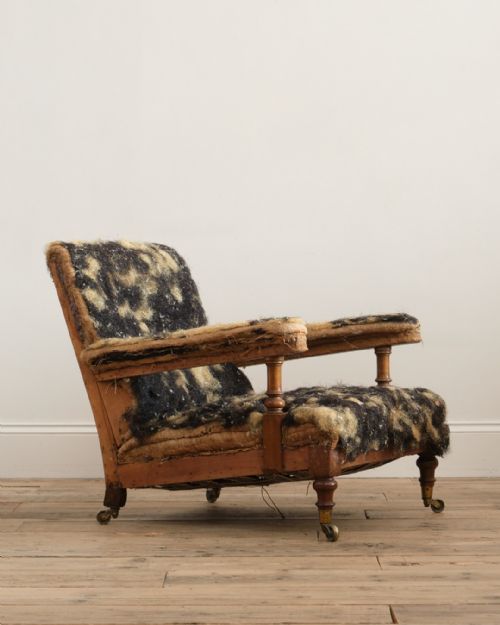 HOWARD AND SONS OPEN ARMCHAIR C1860 - ADDITIONAL PHOTO 1