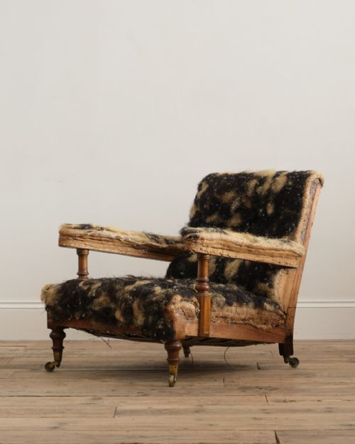 HOWARD AND SONS OPEN ARMCHAIR C1860 - ADDITIONAL PHOTO 2