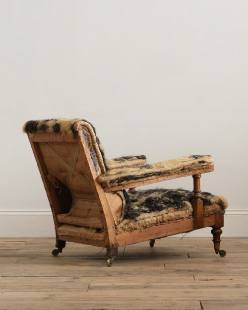 HOWARD AND SONS OPEN ARMCHAIR C1860 - ADDITIONAL PHOTO 3