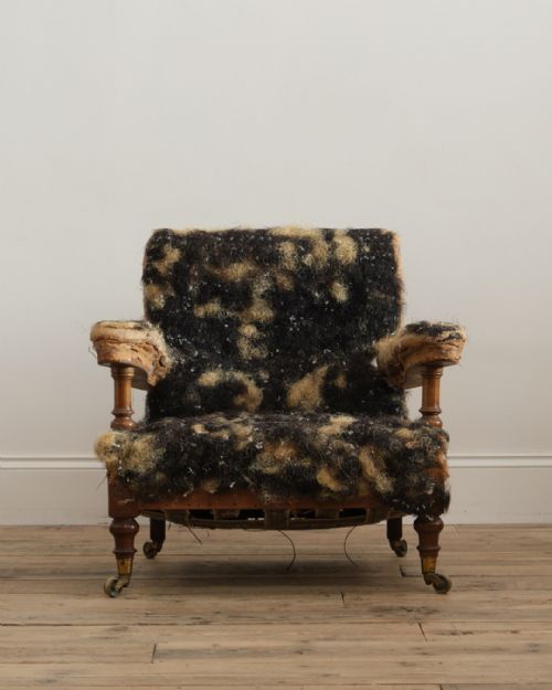 HOWARD AND SONS OPEN ARMCHAIR C1860 - ADDITIONAL PHOTO 4