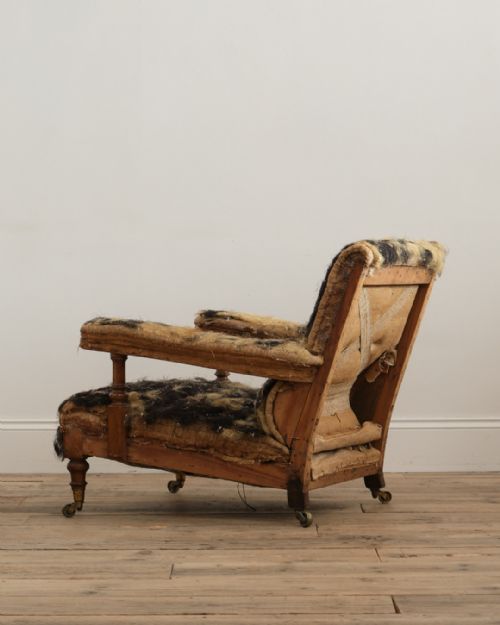 HOWARD AND SONS OPEN ARMCHAIR C1860 - ADDITIONAL PHOTO 5