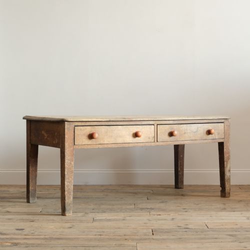 georgian pine scullery table in original paint - CATEGORY: ANTIQUE TABLES - DATED 1800