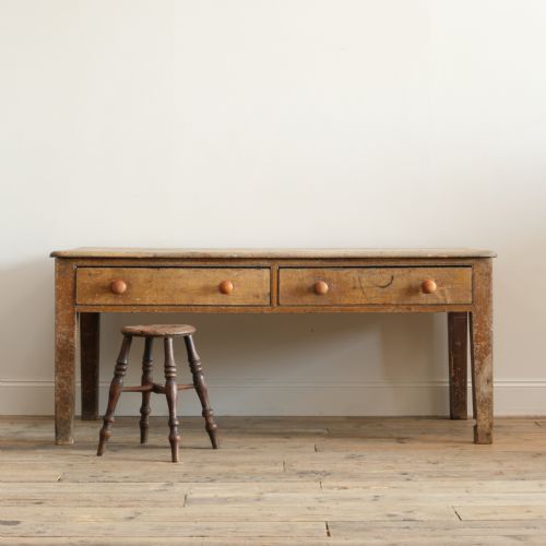 GEORGIAN PINE SCULLERY TABLE IN ORIGINAL PAINT - ADDITIONAL PHOTO 2