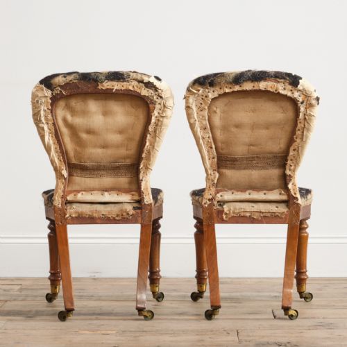 PAIR OF MID 19TH CENTURY SLIPPER CHAIRS C1840 - ADDITIONAL PHOTO 1