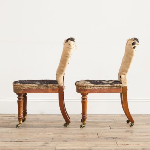 PAIR OF MID 19TH CENTURY SLIPPER CHAIRS C1840 - ADDITIONAL PHOTO 4