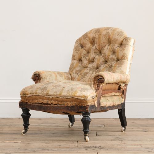 SMALL 19TH CENTURY BEDROOM ARMCHAIR - ADDITIONAL PHOTO 2
