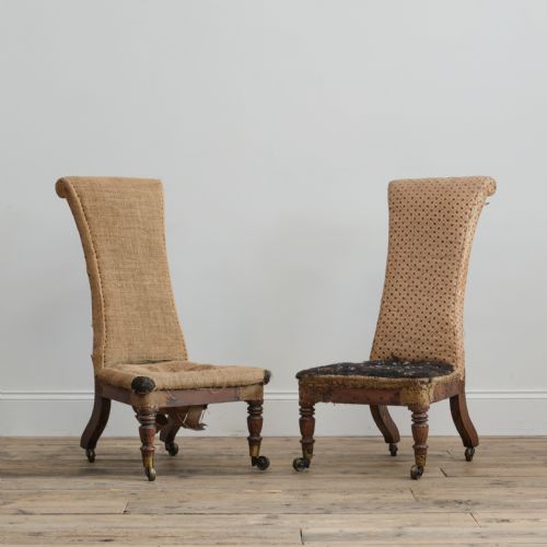 PAIR OF REGENCY SIMULATED ROSEWOOD SLIPPER SIDE CHAIRS - ADDITIONAL PHOTO 1