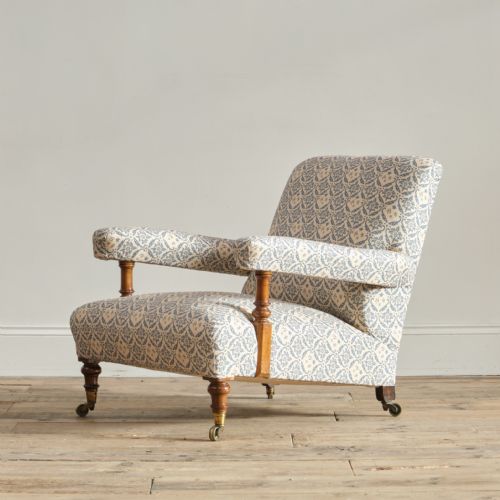 EARLY HOWARD AND SONS OPEN ARMCHAIR - ADDITIONAL PHOTO 2