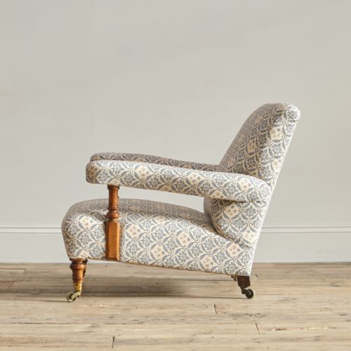 EARLY HOWARD AND SONS OPEN ARMCHAIR - ADDITIONAL PHOTO 3