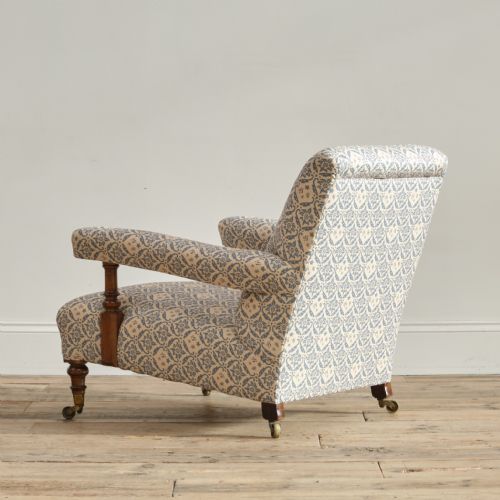 EARLY HOWARD AND SONS OPEN ARMCHAIR - ADDITIONAL PHOTO 4