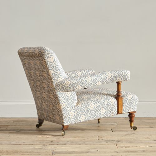 EARLY HOWARD AND SONS OPEN ARMCHAIR - ADDITIONAL PHOTO 5