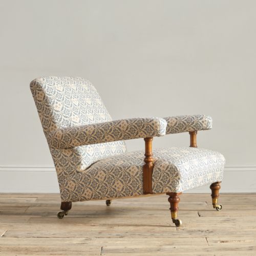 EARLY HOWARD AND SONS OPEN ARMCHAIR - ADDITIONAL PHOTO 6