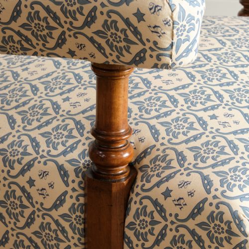 EARLY HOWARD AND SONS OPEN ARMCHAIR - ADDITIONAL PHOTO 7