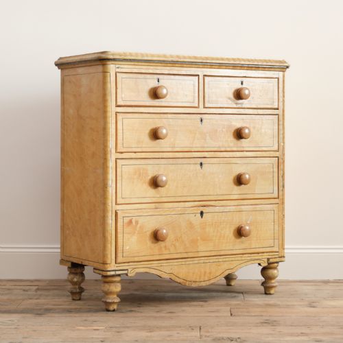19TH CENTURY PINE CHEST OF DRAWERS IN ORIGINAL PAINT - ADDITIONAL PHOTO 2