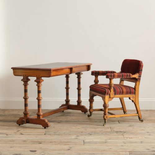19TH CENTURY GOTHIC REVIVAL OAK ARMCHAIR ATTR ALFRED WATERHOUSE - ADDITIONAL PHOTO 5