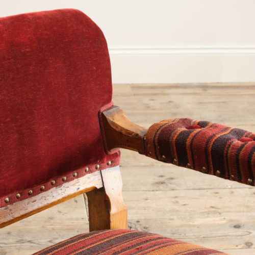 19TH CENTURY GOTHIC REVIVAL OAK ARMCHAIR ATTR ALFRED WATERHOUSE - ADDITIONAL PHOTO 6