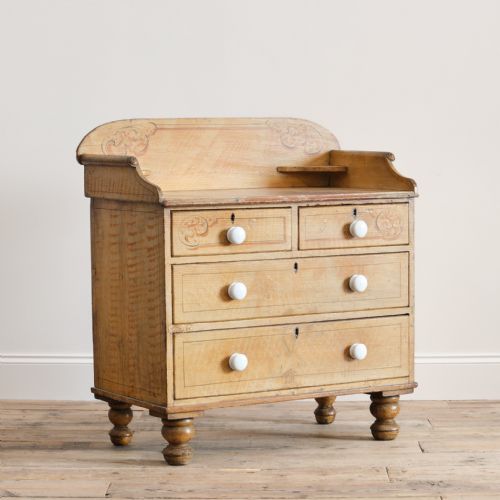 19TH CENTURY PINE WASHSTAND CHEST OF DRAWERS IN ORIGINAL PAINT - ADDITIONAL PHOTO 1