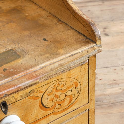 19TH CENTURY PINE WASHSTAND CHEST OF DRAWERS IN ORIGINAL PAINT - ADDITIONAL PHOTO 12