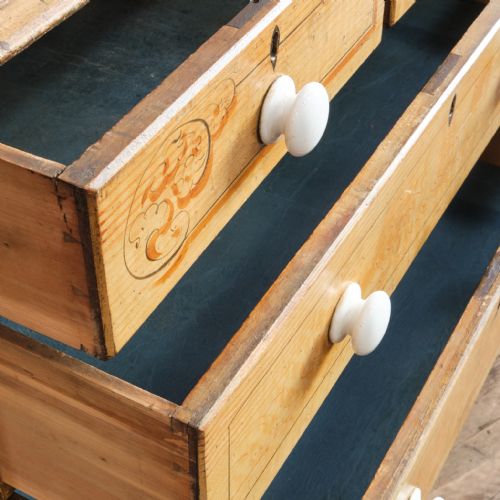 19TH CENTURY PINE WASHSTAND CHEST OF DRAWERS IN ORIGINAL PAINT - ADDITIONAL PHOTO 13
