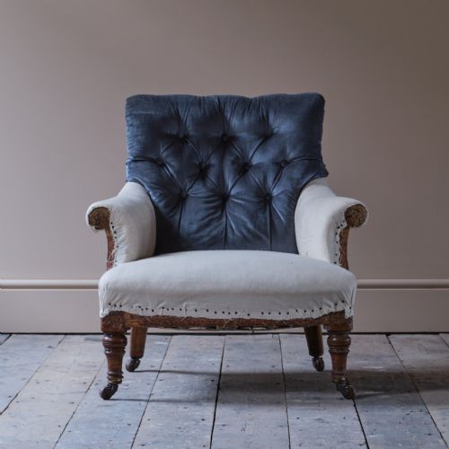 a small late 19th century howard style armchair - CATEGORY: ANTIQUE CHAIRS - DATED 1880