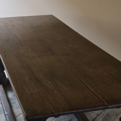 LARGE 19TH CENTURY OAK REFECTORY TABLE - ADDITIONAL PHOTO 11