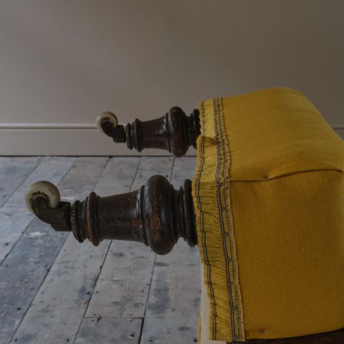 PETITE 19TH CENTURY OPEN ARMCHAIR IN LINEN - ADDITIONAL PHOTO 9