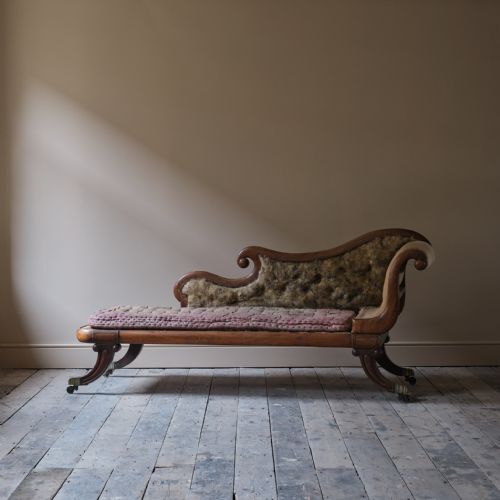 MID 19TH CENTURY COUNTRY HOUSE CHAISE LOUNGE - ADDITIONAL PHOTO 2