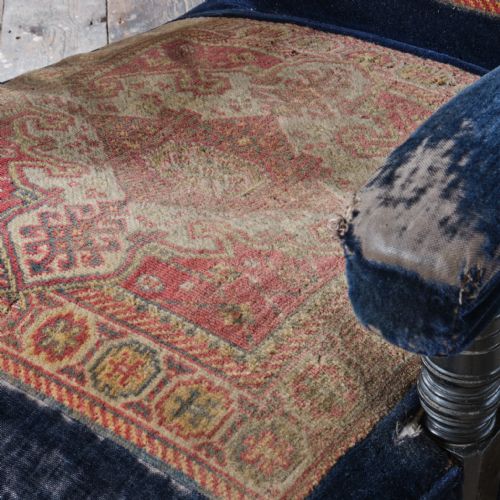 19TH CENTURY COUNTRY HOUSE CARPET OPEN ARMCHAIR BY CVS - ADDITIONAL PHOTO 13
