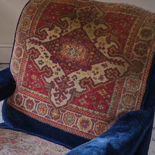 19TH CENTURY COUNTRY HOUSE CARPET OPEN ARMCHAIR BY CVS - ADDITIONAL PHOTO 14