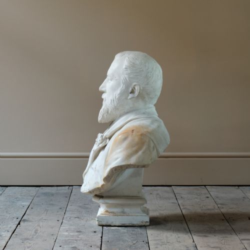 19TH CENTURY CARVED MARBLE BUST - ADDITIONAL PHOTO 6
