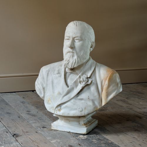 19TH CENTURY CARVED MARBLE BUST - ADDITIONAL PHOTO 8