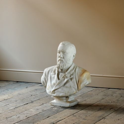 19TH CENTURY CARVED MARBLE BUST - ADDITIONAL PHOTO 9