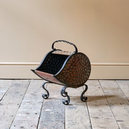ARTS AND CRAFTS WROUGHT IRON AND COPPER COAL SHUTTLE - ADDITIONAL PHOTO 2