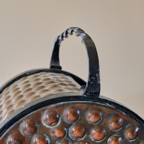 ARTS AND CRAFTS WROUGHT IRON AND COPPER COAL SHUTTLE - ADDITIONAL PHOTO 10