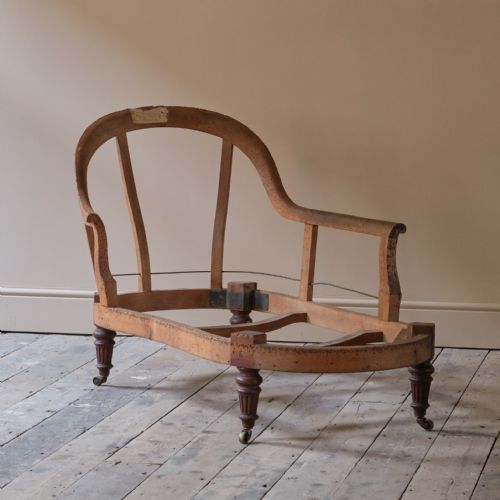 MID 19TH CENTURY CHAISE LONGUE FRAME C19TH - ADDITIONAL PHOTO 4