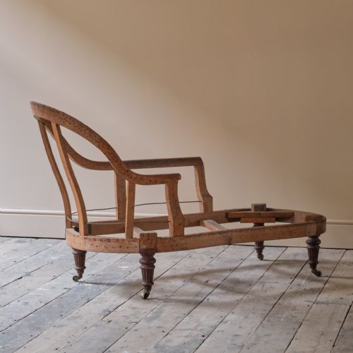 MID 19TH CENTURY CHAISE LONGUE FRAME C19TH - ADDITIONAL PHOTO 5