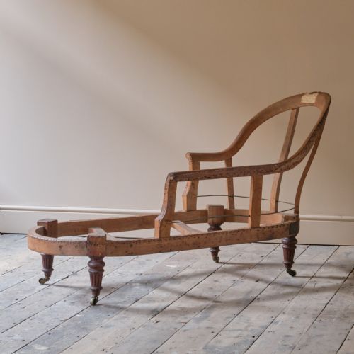 MID 19TH CENTURY CHAISE LONGUE FRAME C19TH - ADDITIONAL PHOTO 7