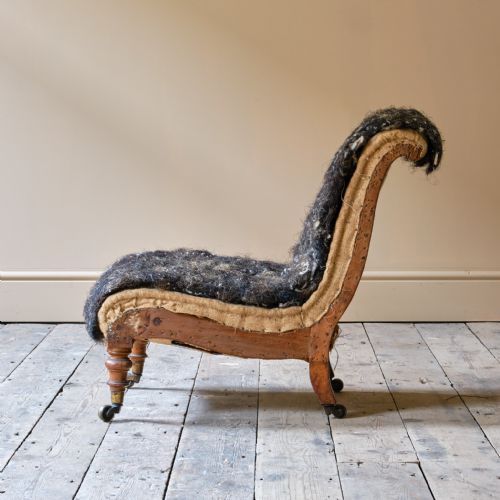 MID 19TH CENTURY HOWARD SONS SLIPPER CHAIR - ADDITIONAL PHOTO 3
