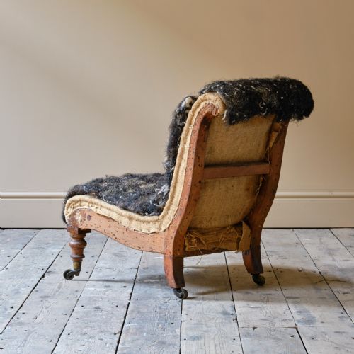 MID 19TH CENTURY HOWARD SONS SLIPPER CHAIR - ADDITIONAL PHOTO 4