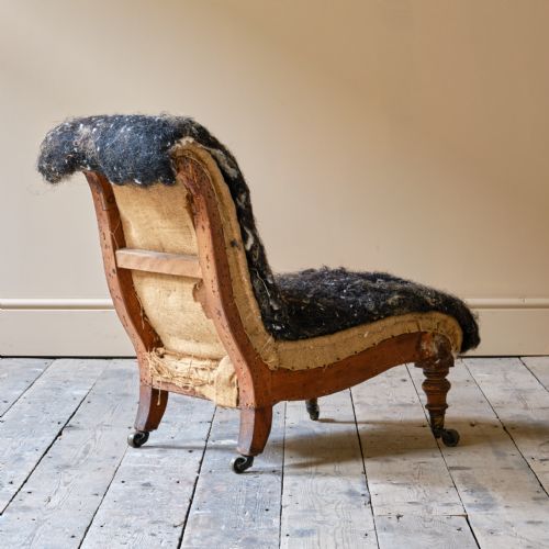 MID 19TH CENTURY HOWARD SONS SLIPPER CHAIR - ADDITIONAL PHOTO 6