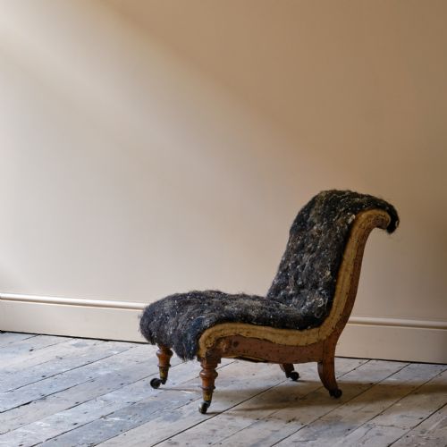 MID 19TH CENTURY HOWARD SONS SLIPPER CHAIR - ADDITIONAL PHOTO 9