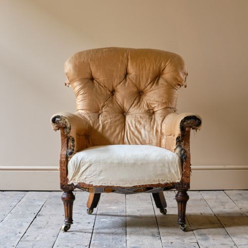 mid 19th century holland sons armchair c1850 - CATEGORY: ANTIQUE CHAIRS - DATED 1850