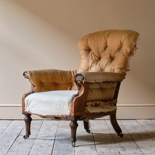 MID 19TH CENTURY HOLLAND SONS ARMCHAIR C1850 - ADDITIONAL PHOTO 2