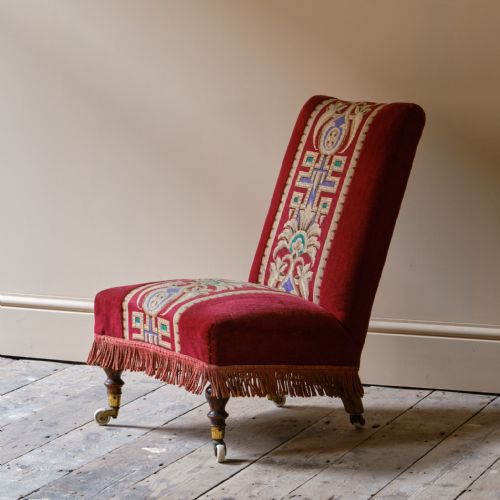 LATE 19TH CENTURY SLIPPER CHAIR - ADDITIONAL PHOTO 9